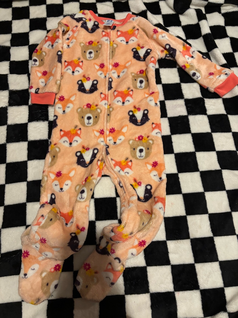 2T pink woodland animal sleeper